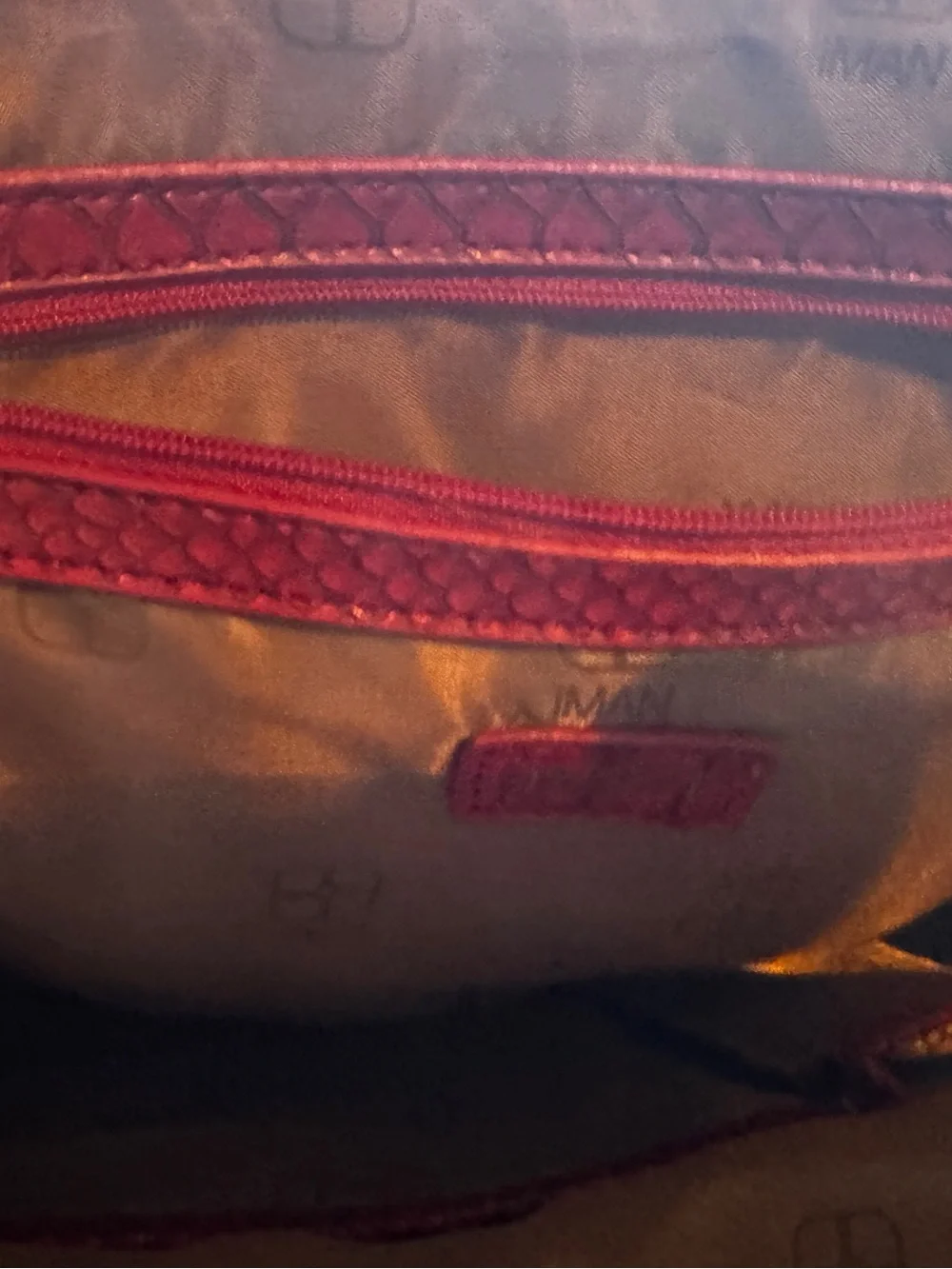 IMAN Global Chic Red Snakeskin Embossed Satchel Handbag Gold Hardware New